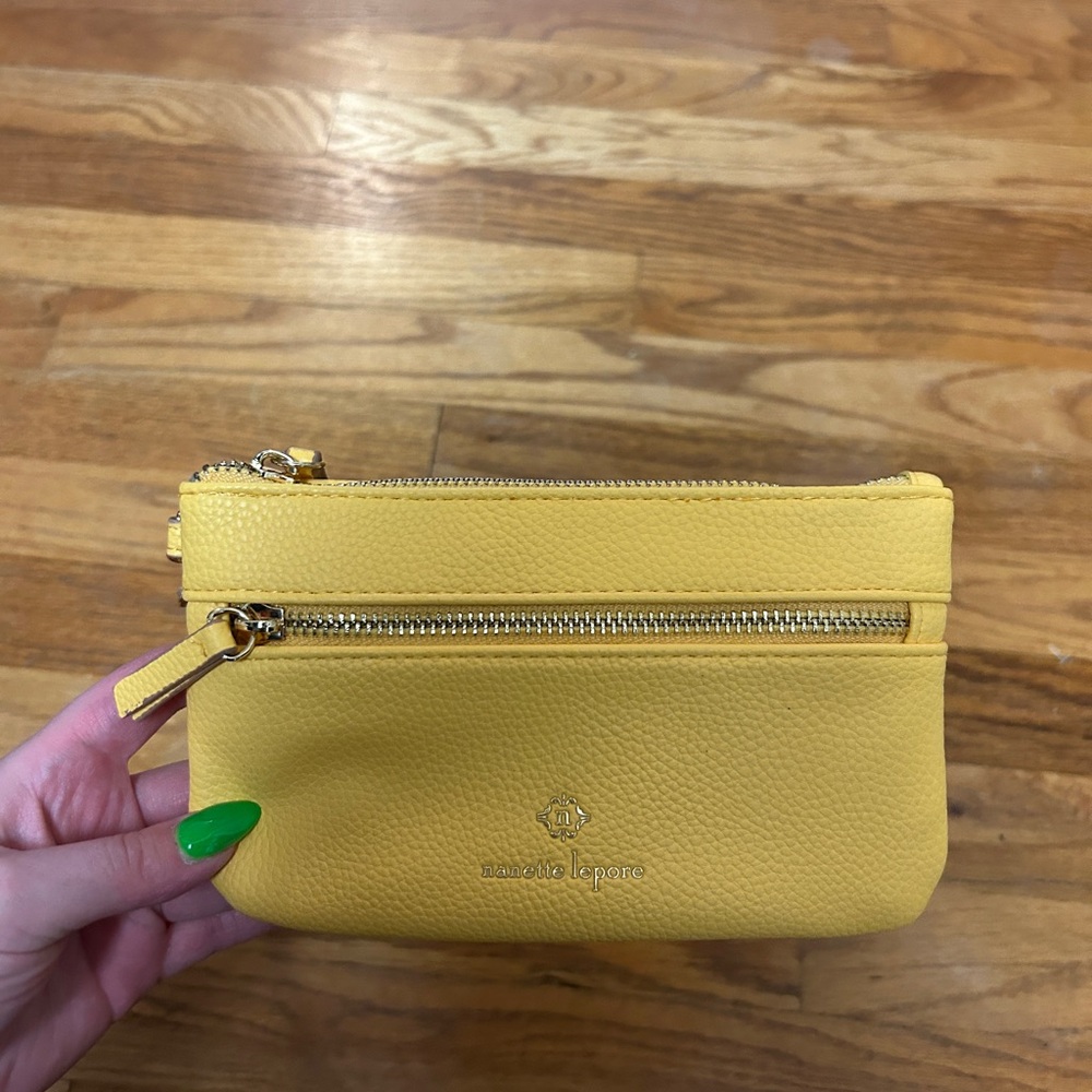Nanette Lepore Yellow Clutch Sleek Design